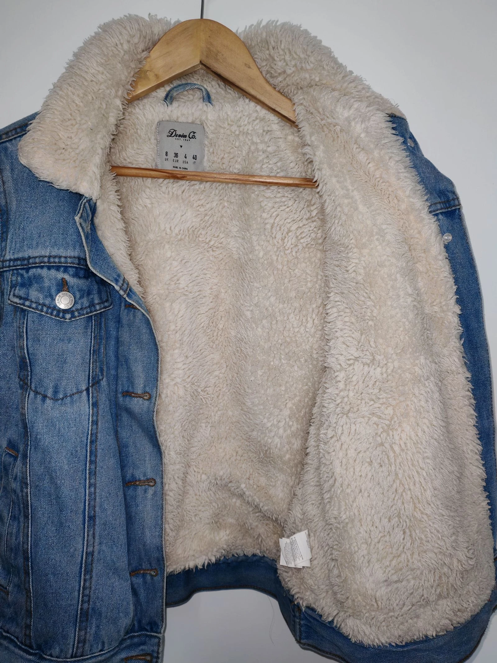 Casaco de denim com pele – photo 5